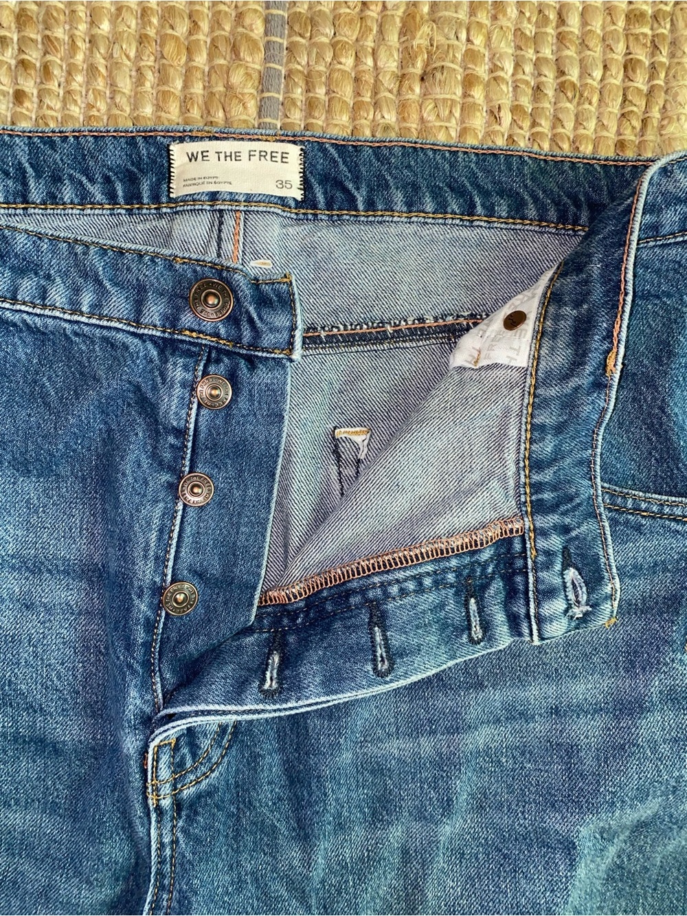 We The Free x Revolve $128 Good Luck Mid-Rise Barrel Jeans  35” Waist EUC - Picture 9 of 16